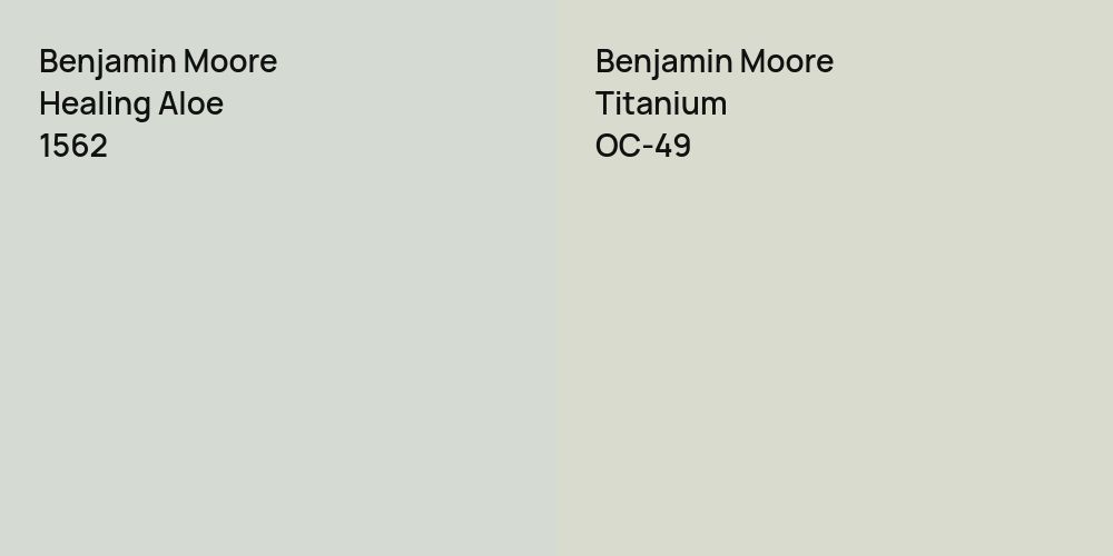 Benjamin Moore Healing Aloe vs. Benjamin Moore Titanium