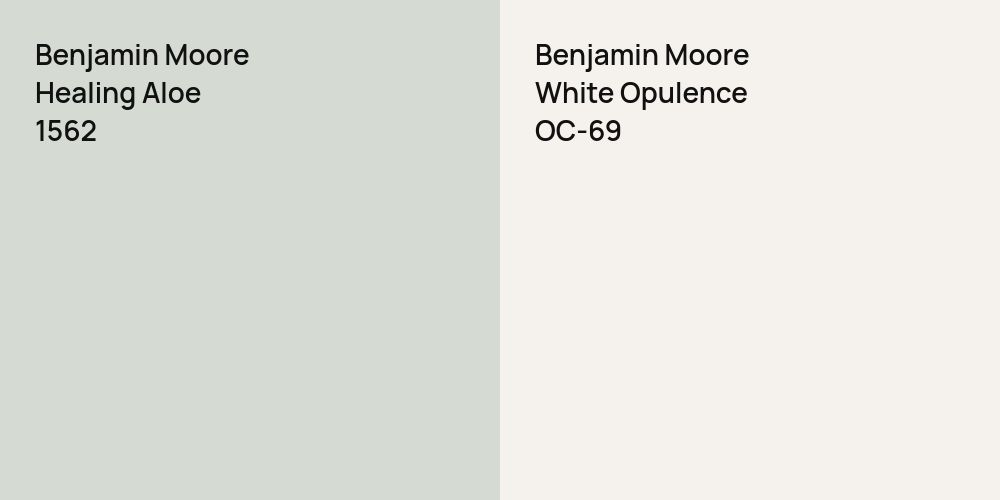 Benjamin Moore Healing Aloe vs. Benjamin Moore White Opulence