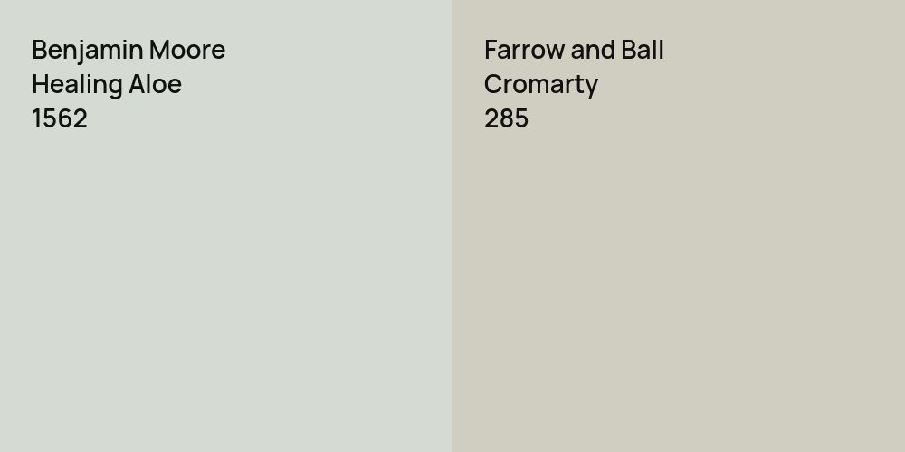 Benjamin Moore Healing Aloe vs. Farrow and Ball Cromarty