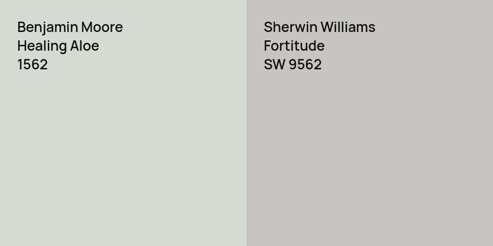 Benjamin Moore Healing Aloe vs. Sherwin Williams Fortitude