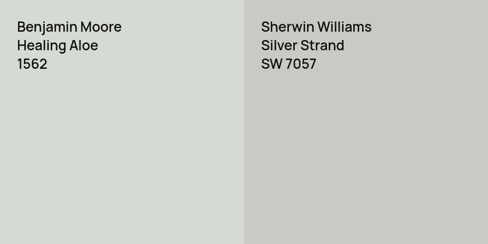 Benjamin Moore Healing Aloe vs. Sherwin Williams Silver Strand