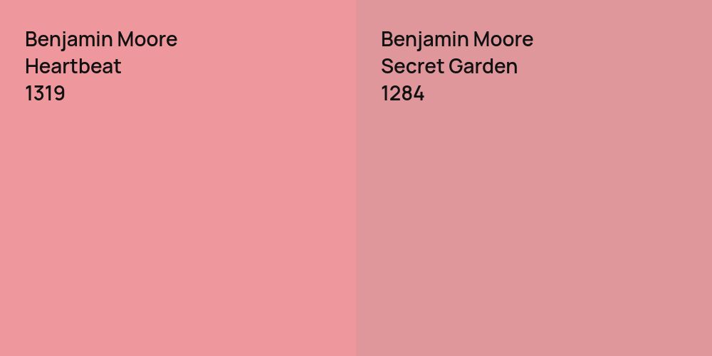 Benjamin Moore Heartbeat vs. Benjamin Moore Secret Garden