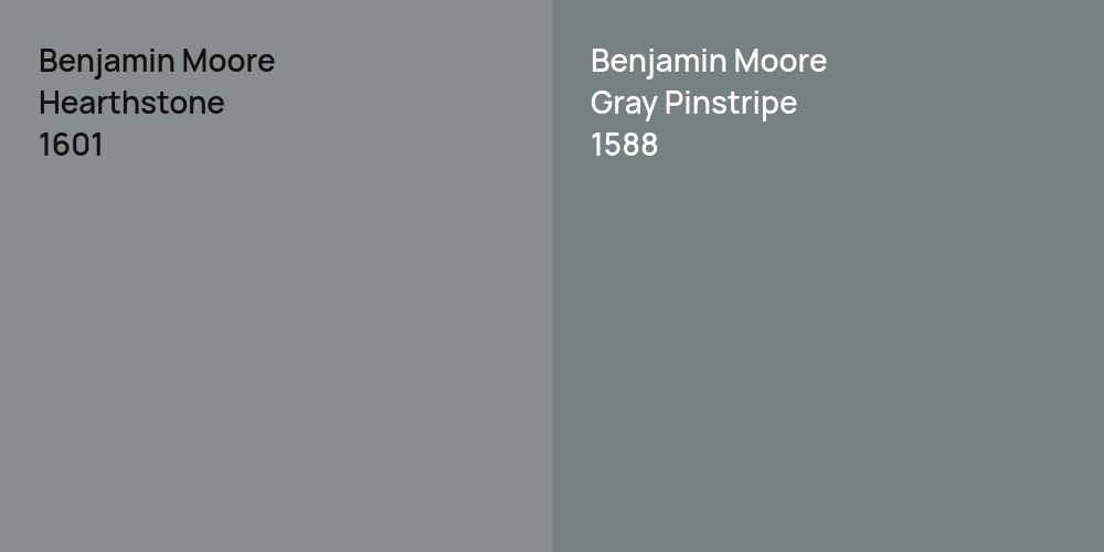 Benjamin Moore Hearthstone vs. Benjamin Moore Gray Pinstripe