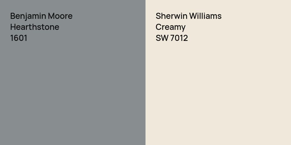 Benjamin Moore Hearthstone vs. Sherwin Williams Creamy