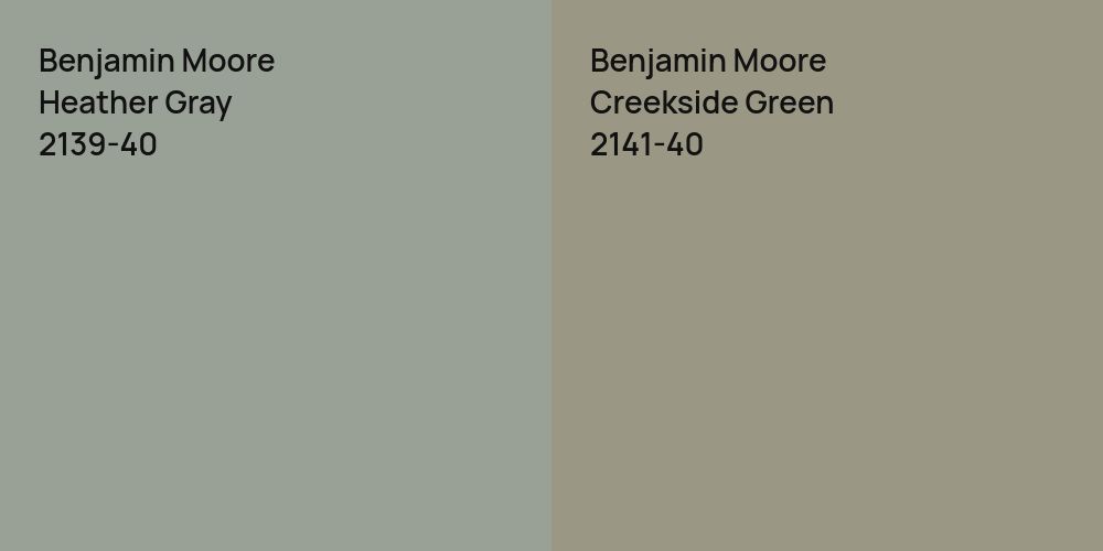 Benjamin Moore Heather Gray vs. Benjamin Moore Creekside Green