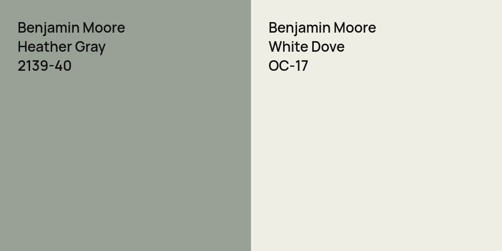 Benjamin Moore Heather Gray vs. Benjamin Moore White Dove