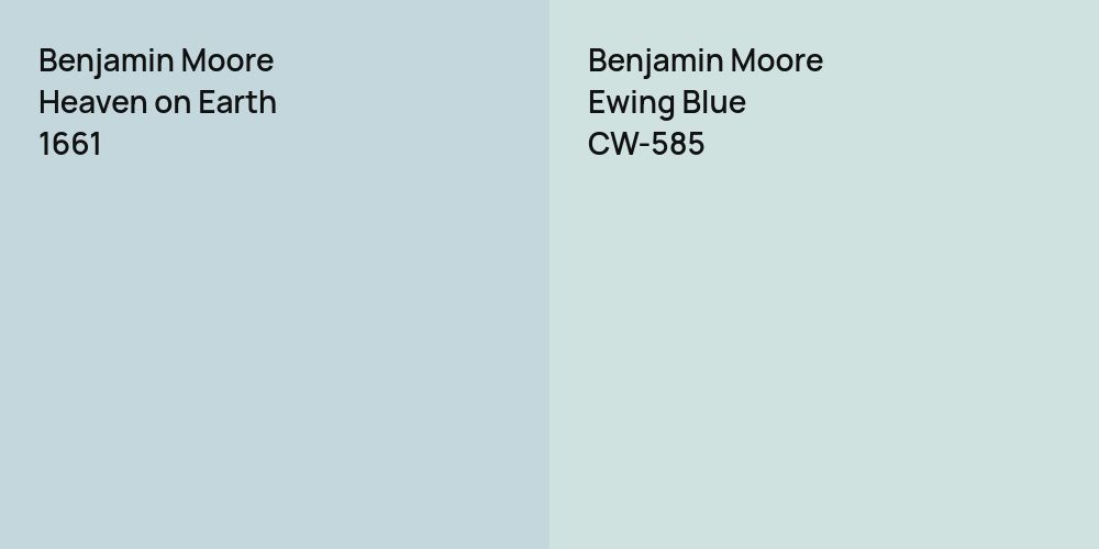 Benjamin Moore Heaven on Earth vs. Benjamin Moore Ewing Blue