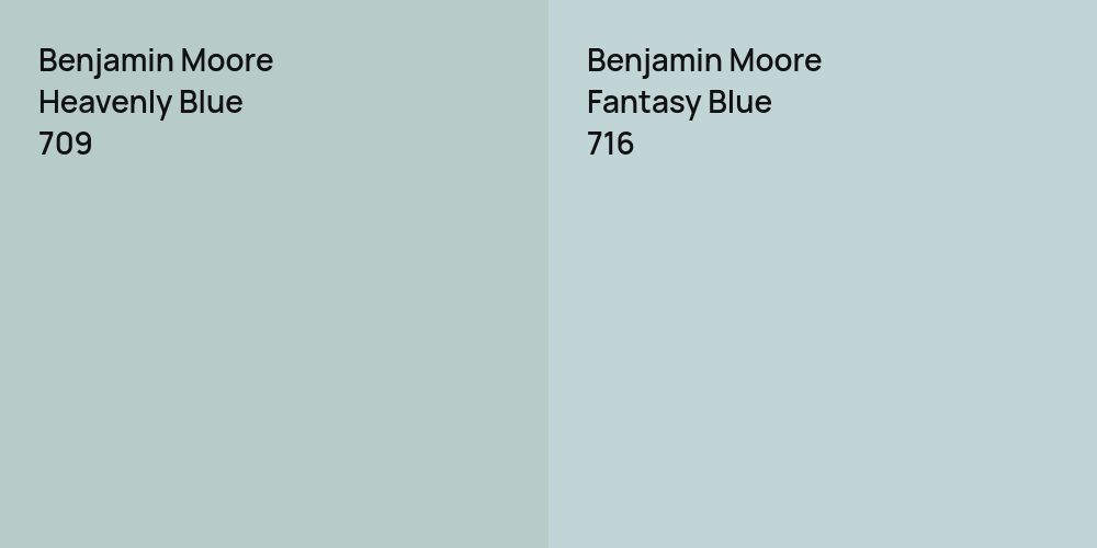 Benjamin Moore Heavenly Blue vs. Benjamin Moore Fantasy Blue