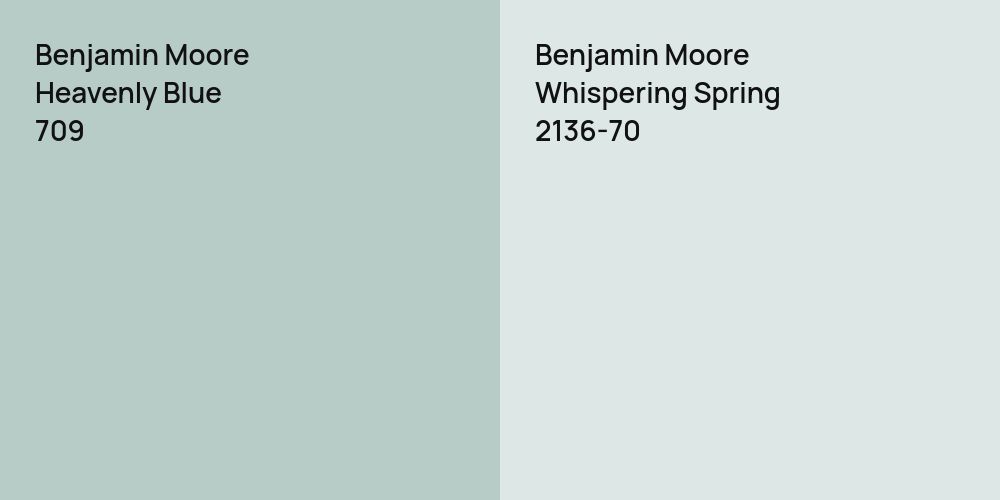 Benjamin Moore Heavenly Blue vs. Benjamin Moore Whispering Spring