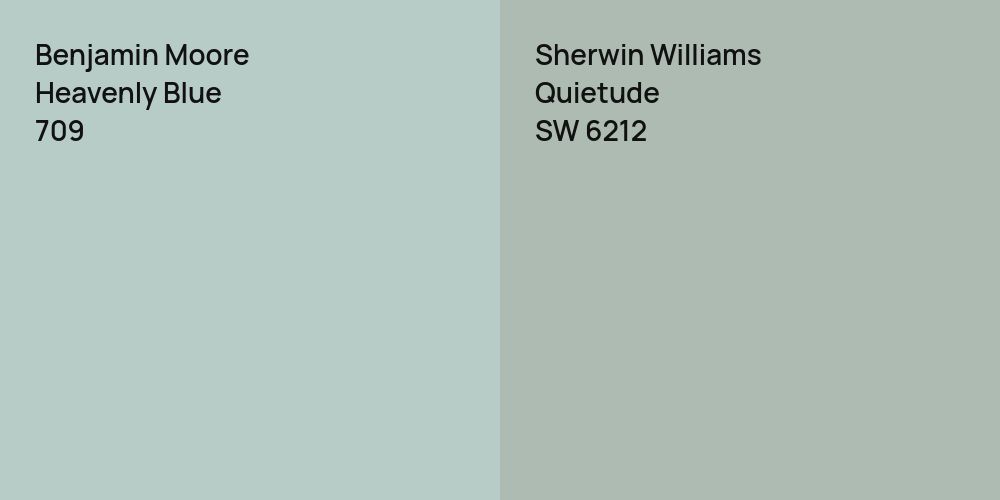 Benjamin Moore Heavenly Blue vs. Sherwin Williams Quietude