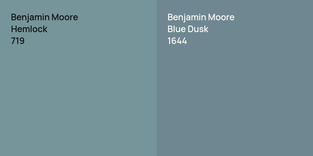 Benjamin Moore Hemlock vs. Benjamin Moore Blue Dusk