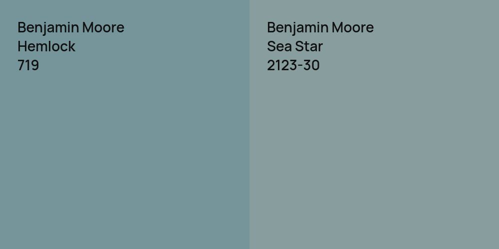 Benjamin Moore Hemlock vs. Benjamin Moore Sea Star