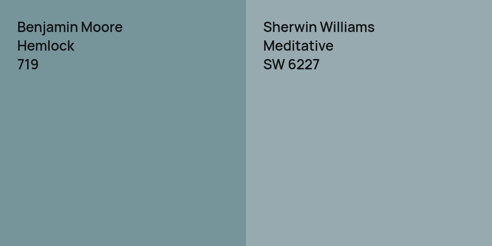 Benjamin Moore Hemlock vs. Sherwin Williams Meditative