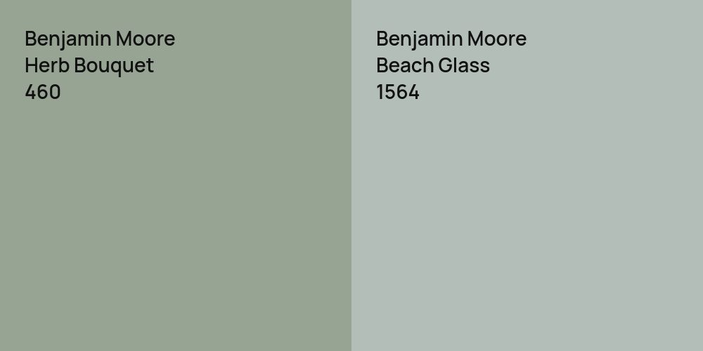 Benjamin Moore Herb Bouquet vs. Benjamin Moore Beach Glass