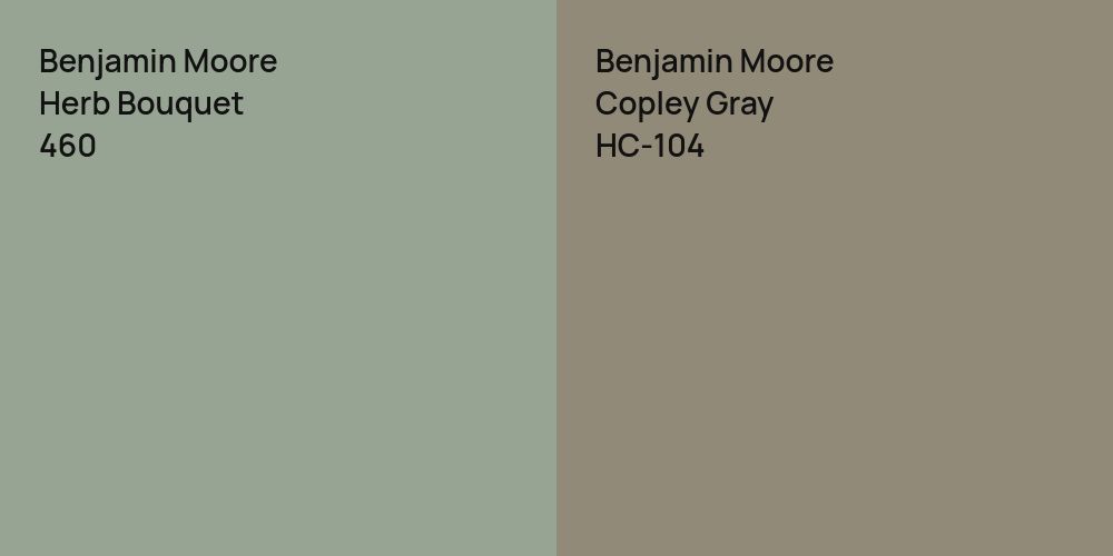 Benjamin Moore Herb Bouquet vs. Benjamin Moore Copley Gray