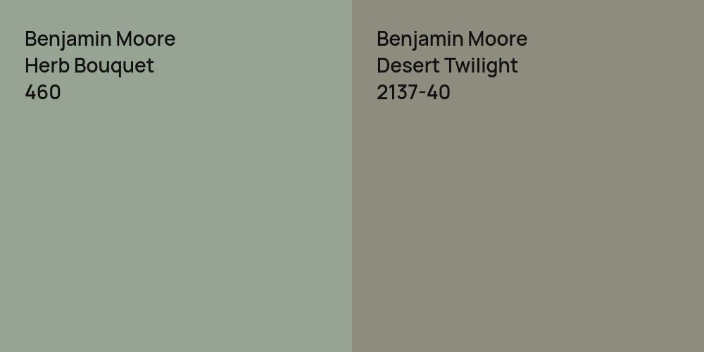 Benjamin Moore Herb Bouquet vs. Benjamin Moore Desert Twilight