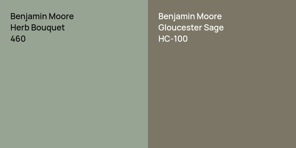 Benjamin Moore Herb Bouquet vs. Benjamin Moore Gloucester Sage