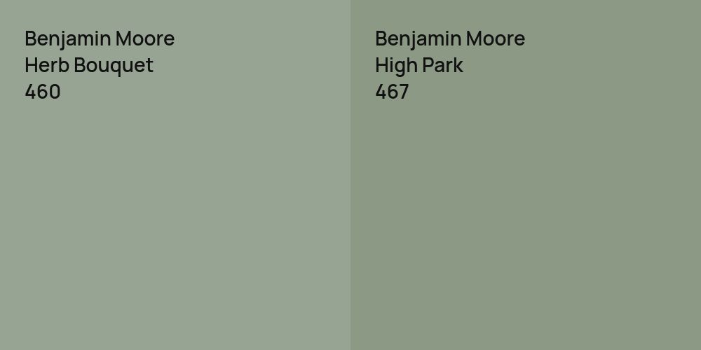 Benjamin Moore Herb Bouquet vs. Benjamin Moore High Park