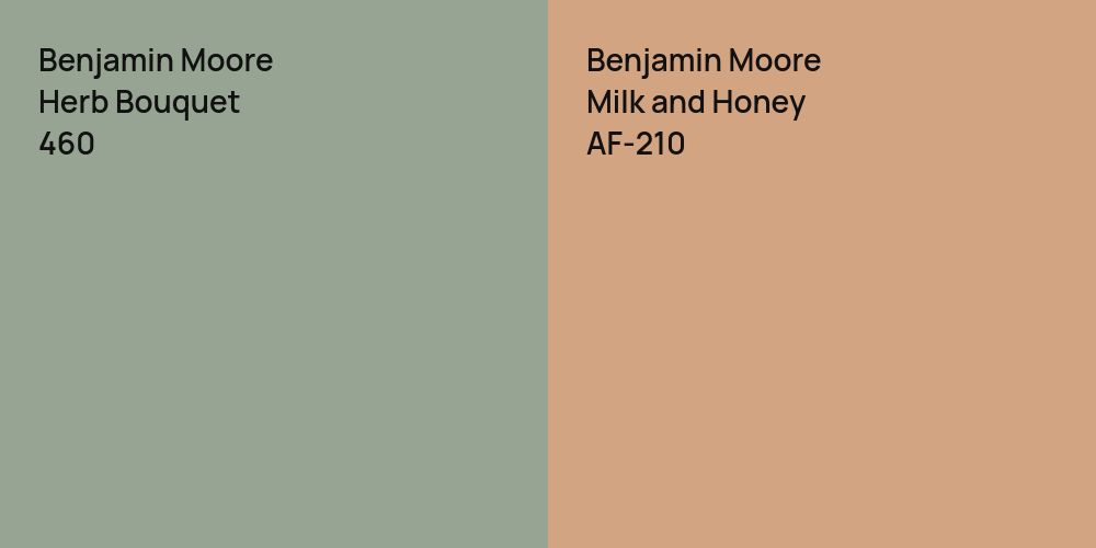 Benjamin Moore Herb Bouquet vs. Benjamin Moore Milk and Honey