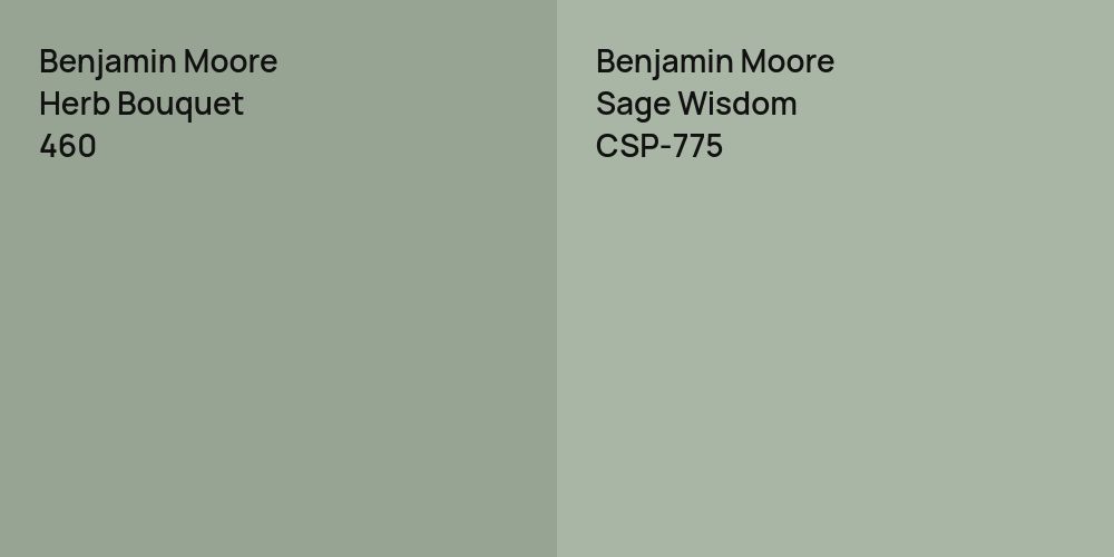 Benjamin Moore Herb Bouquet vs. Benjamin Moore Sage Wisdom