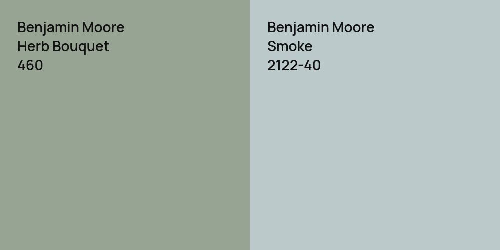 Benjamin Moore Herb Bouquet vs. Benjamin Moore Smoke