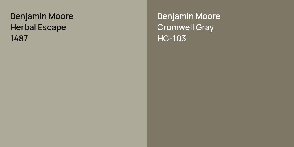 Benjamin Moore Herbal Escape vs. Benjamin Moore Cromwell Gray