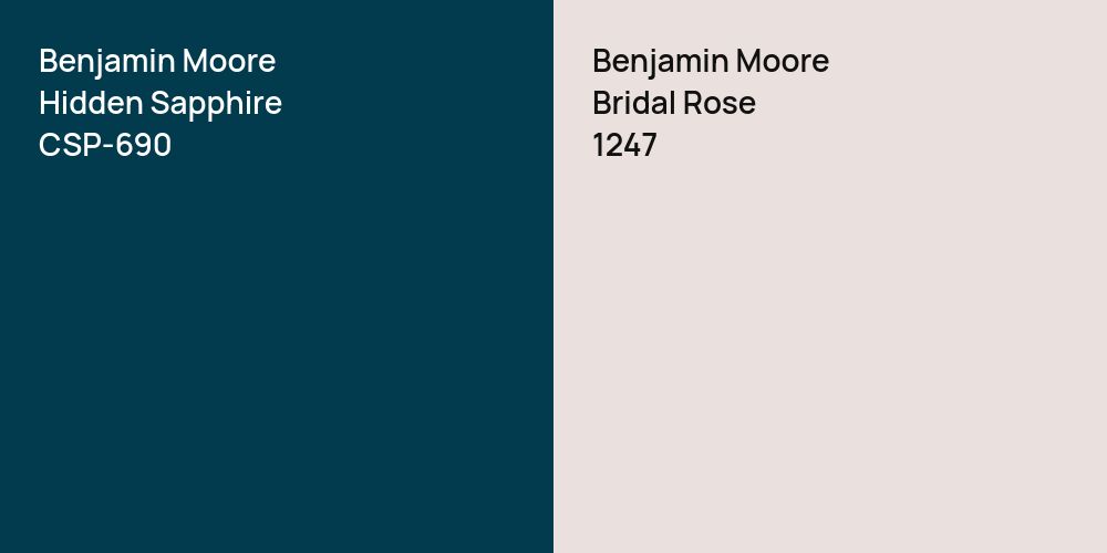 Benjamin Moore Hidden Sapphire vs. Benjamin Moore Bridal Rose