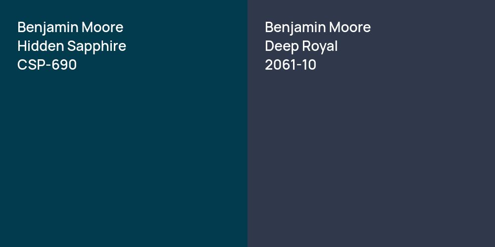 Benjamin Moore Hidden Sapphire vs. Benjamin Moore Deep Royal