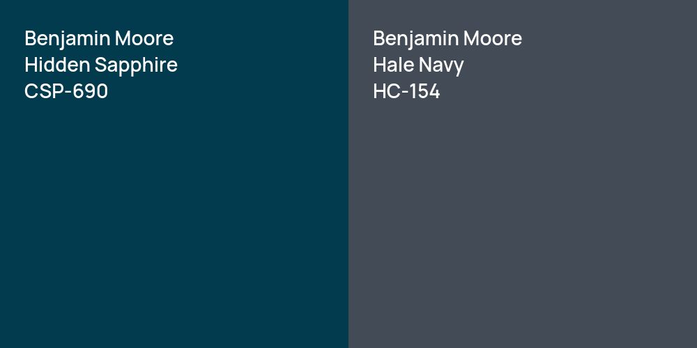 Benjamin Moore Hidden Sapphire vs. Benjamin Moore Hale Navy