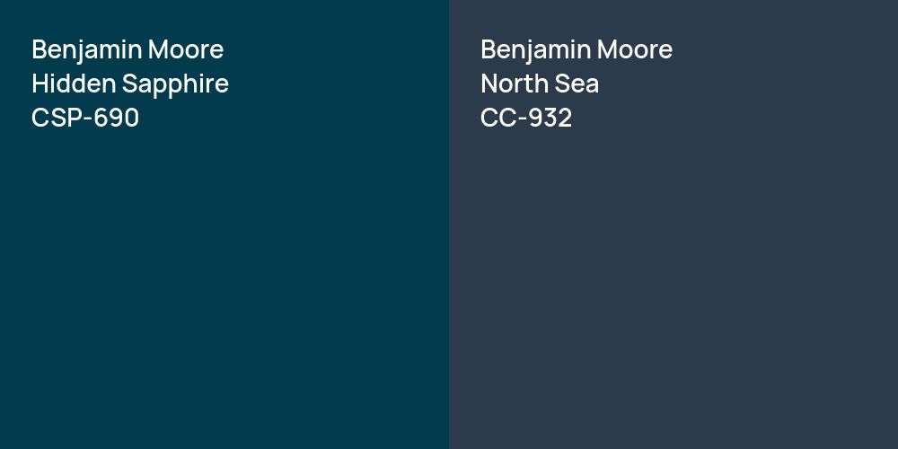 Benjamin Moore Hidden Sapphire vs. Benjamin Moore North Sea