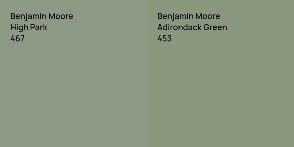 Benjamin Moore High Park vs. Benjamin Moore Adirondack Green