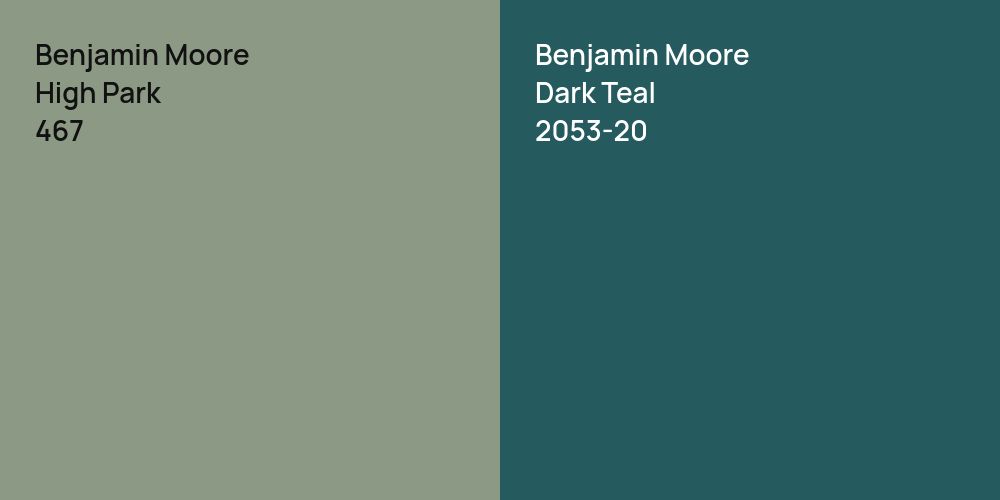 Benjamin Moore High Park vs. Benjamin Moore Dark Teal