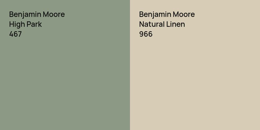 Benjamin Moore High Park vs. Benjamin Moore Natural Linen