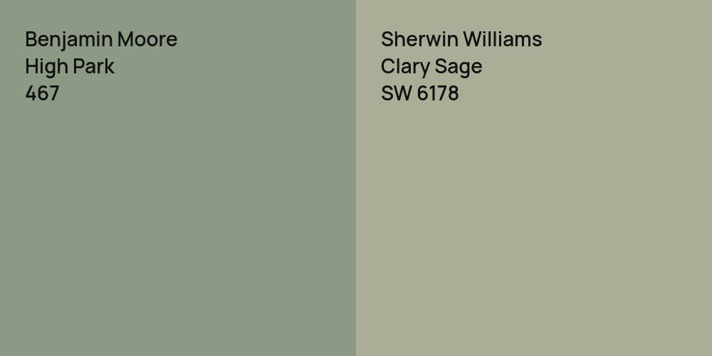 Benjamin Moore High Park vs. Sherwin Williams Clary Sage