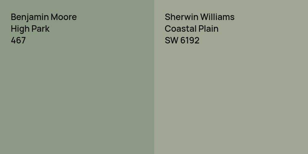 Benjamin Moore High Park vs. Sherwin Williams Coastal Plain