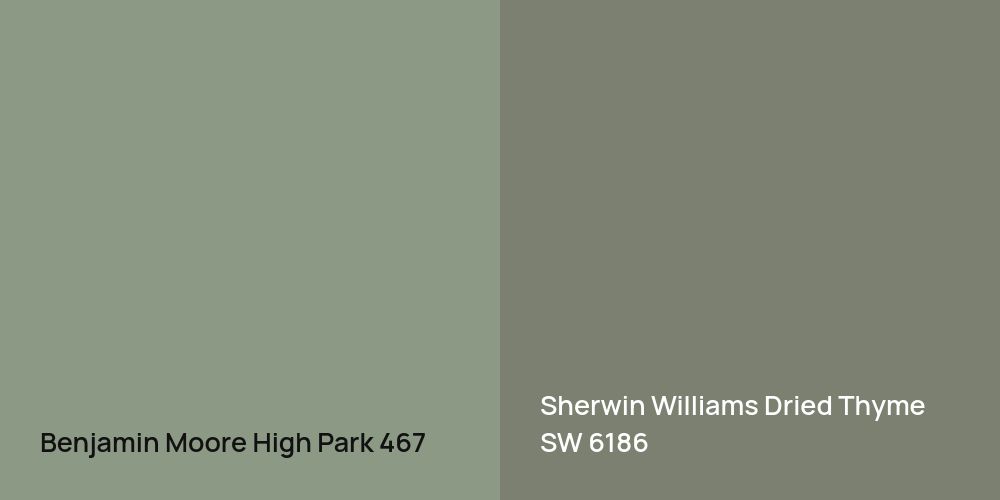 Benjamin Moore High Park vs. Sherwin Williams Dried Thyme