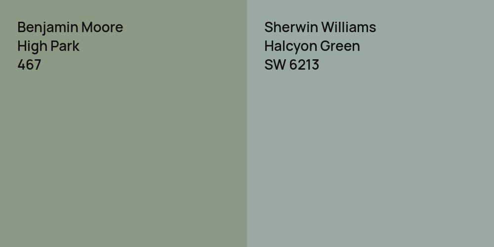 Benjamin Moore High Park vs. Sherwin Williams Halcyon Green