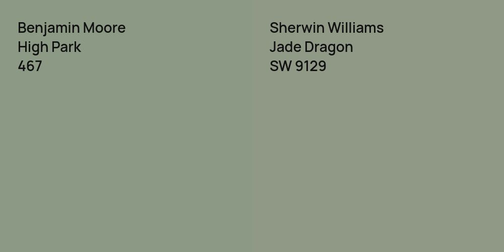 Benjamin Moore High Park vs. Sherwin Williams Jade Dragon