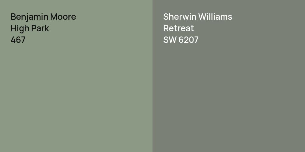 Benjamin Moore High Park vs. Sherwin Williams Retreat