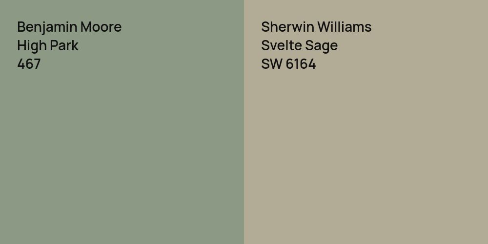 Benjamin Moore High Park vs. Sherwin Williams Svelte Sage