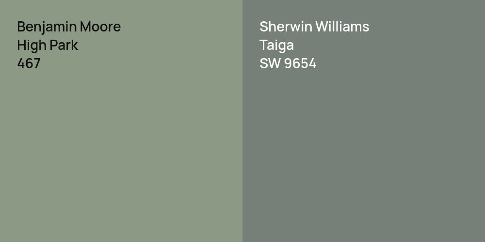 Benjamin Moore High Park vs. Sherwin Williams Taiga