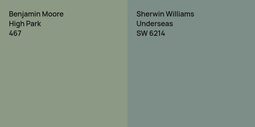 Benjamin Moore High Park vs. Sherwin Williams Underseas