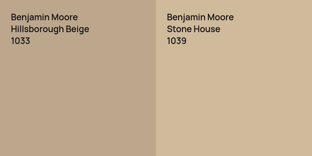 Benjamin Moore Hillsborough Beige vs. Benjamin Moore Stone House