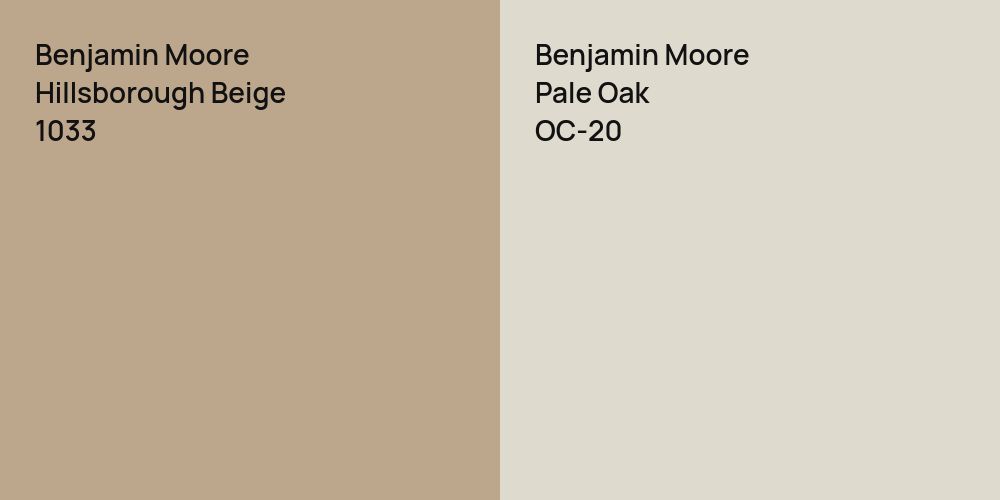 Benjamin Moore Hillsborough Beige vs. Benjamin Moore Pale Oak