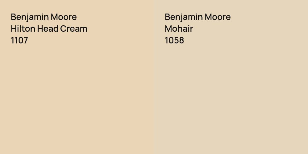 Benjamin Moore Hilton Head Cream vs. Benjamin Moore Mohair