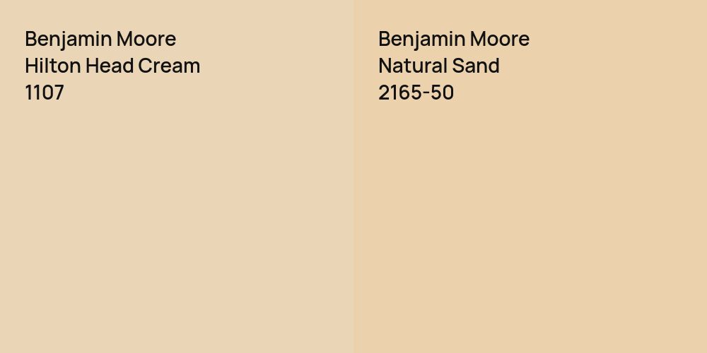 Benjamin Moore Hilton Head Cream vs. Benjamin Moore Natural Sand