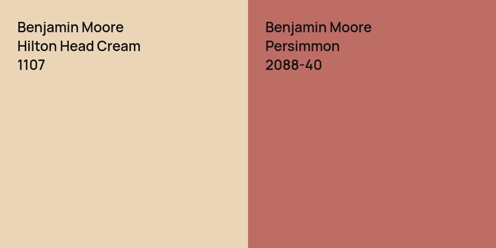 Benjamin Moore Hilton Head Cream vs. Benjamin Moore Persimmon