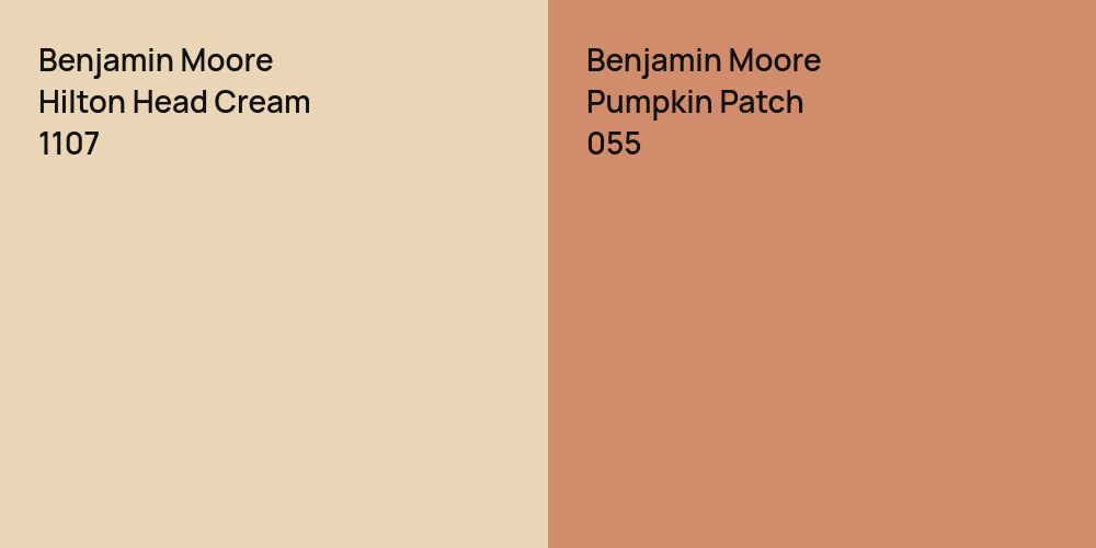 Benjamin Moore Hilton Head Cream vs. Benjamin Moore Pumpkin Patch