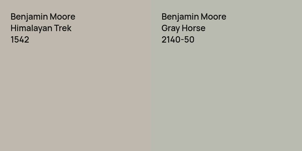 Benjamin Moore Himalayan Trek vs. Benjamin Moore Gray Horse