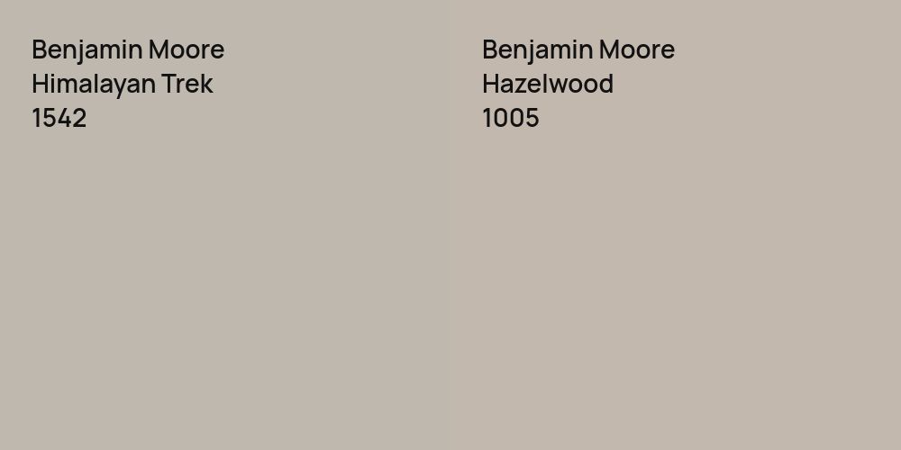 Benjamin Moore Himalayan Trek vs. Benjamin Moore Hazelwood